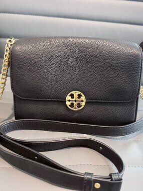 –Tory Burch Chelsea Leather Cross Body Bag – Black | Like New